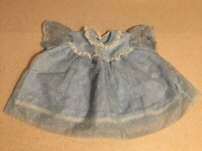 Vintage 1950s 1960s Kids Toddler Girls Blue Chfffon Lace Short Sleeve Dress 3T - Image 1 of 4