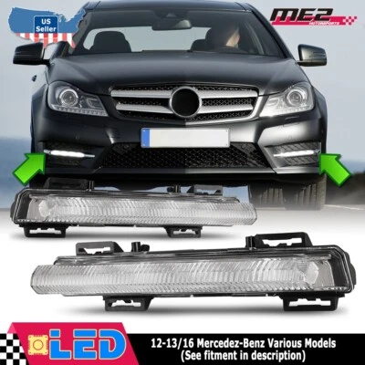 DRL Fog Lights Daytime Running For Mercedes Benz C E-Class W204 W212 R172 Lamps - Image 1 of 4