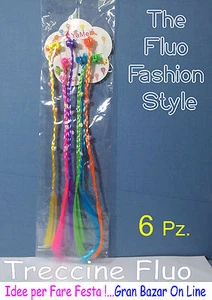 TRECCINE HAWAI TROPICAL COLORATISSIME 6 Pz. GADGETS Party Festa Animazione - Foto 1 di 1