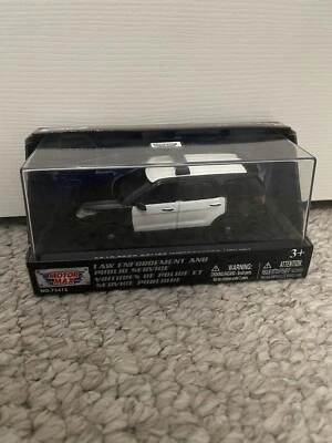 2015 FORD POLICE INTERCEPTOR UTILITY BLACK/WHITE 1/43 DIECAST CAR MOTORMAX 79478 - Image 1 of 2