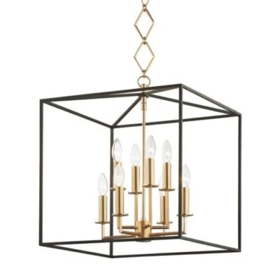 Hudson Valley Lighting BKO151-AGB/BK Richie - 8 Light Pendant - 18 Inches Wide - Image 1 of 4