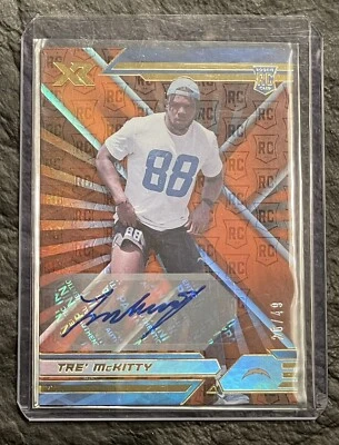 2021 Panini XR Tre' McKitty Chargers RC Base Rookie Auto Orange /49 - Image 1 of 2