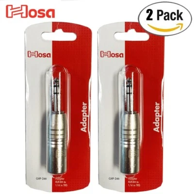 HOSA TECHNOLOGY 2-PACK Hosa GXP-246 XLR Male to 1/4" TRS Male Adapter