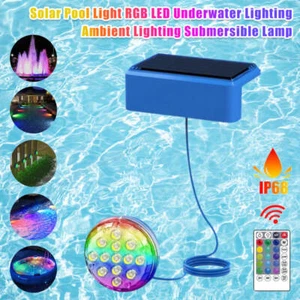4x LED Solar Unterwasserlicht Fernbedienung Poolbeleuchtung Teich Garten Lampen - Bild 1 von 23