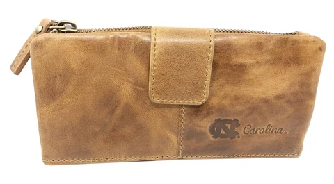 Women's North Carolina Tarheels UNC Clutch Wallet Leather Snap Clutch Cover