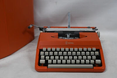 Litton ROYAL 201 Portable Typewriter - Orange Case - Vintage Made In Japan (a) - Image 1 of 4