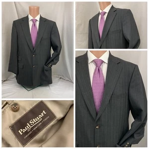 Paul Stuart Blazer 42R Gray Stripe 2 Btn 100% Wool 2 Vent Made Canada YGI Y1-904 - Picture 1 of 10