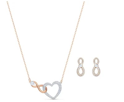 Swarovski 5521040 Set Swarovski Infinity Infinito e cuore Bianco Mix di finiture - Immagine 1 di 2