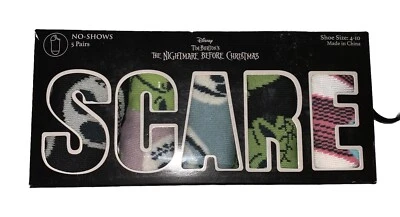 The Nightmare Before Christmas Disney No Show Socks 5 Pair Womens 4-10 NEW - Image 1 of 2