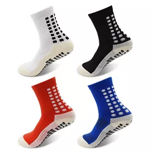 Kids Grip Athletic Socks,1-4 Pairs Soccer anti Slip Sports Socks for 8-12 Years - Picture 1 of 6