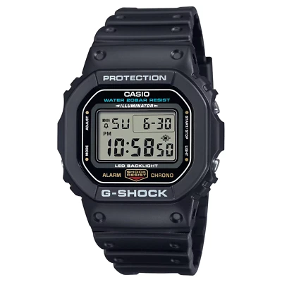 Casio DW5600E-1V, G-Shock 200 Meter Watch, Chronograph, Illuminator, Alarm, NEW - Image 1 of 2