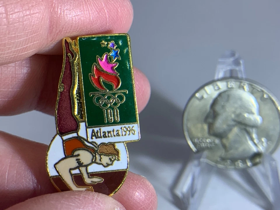 Олимпийские сувениры Атланта 1996 гимнастика мужской винтажный Tack Pin T-937 - Изображение 1 из 1