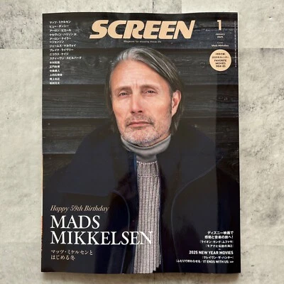 SCREEN Jan 2025 cover- MADS MIKKELSEN  Japanese Movie Culture magazine Japan U - Image 1 of 4