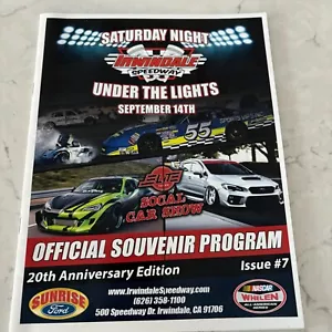 Programa de recuerdos Irwindale Speedway 14 de septiembre de 2019 20 aniversario bajo la luz #7 - Imagen 1 de 7
