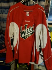 New listing
('14) Ccm Reebok Iowa Wild Ahl Pro Practice Jersey, Red, Signed Multiple Players