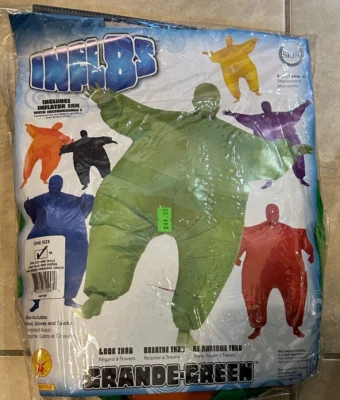 Grande зеленый надувной надувной костюм с вентилятором новый в розничной упаковке 1 размер - Изображение 1 из 2