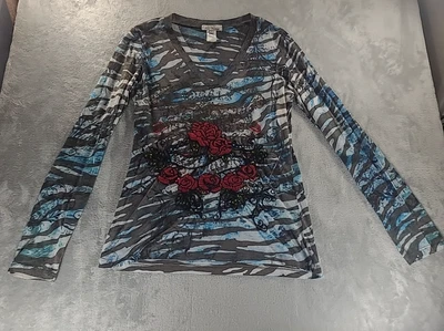 Pullover Top Cuello en V Grande Tejido Zona Espía Intercambio Ángeles Paz Serenidad Manga Larga Foto 1 de 4