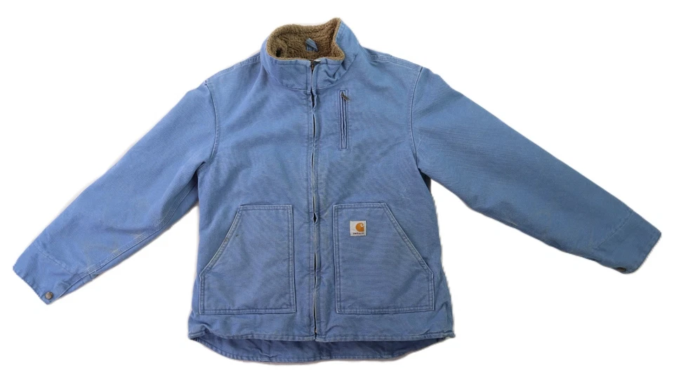 CARHARTT WJ022 США женщин средний синий каньон шерпа с подкладкой с капюшоном Куртка Пальто - Изображение 1 из 4