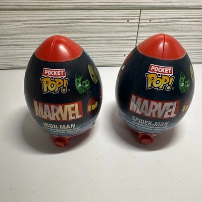 Figuras Funko Pocket Pop Marvel Avenger Iron Man y Spider-Man, huevo de Pascua.  (I2) Foto 1 de 4