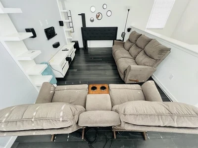 Reclining Sofa Set with Cup Holders and Storage Console - Image 1 of 4