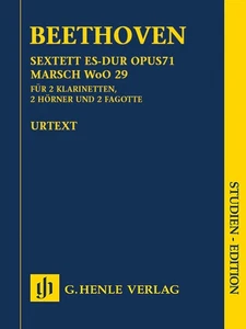 Study Score Beethoven Sextet E-flat Major Op 71 Clarinet Horn Henle Urtext Book - Picture 1 of 1