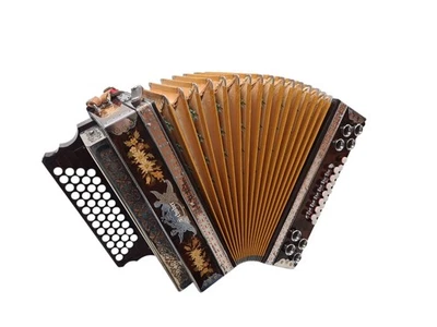 Steirische Harmonika G C F B Schober 4-reihig 3-chörig Tipo a Mano inkl. Zubehör - Bild 1 von 4