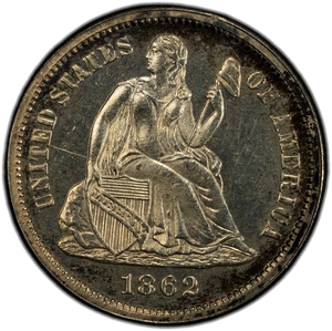 1862 10C PCGS PR 64 CAC - Bild 1 von 2