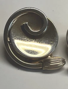 Vintage gemarkt Alice Caviness Ohrclips Art Deco Silber Wirbel - Bild 1 von 9