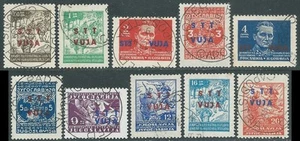 1949 TRIESTE B USATO SOPRASTAMPATI 10 VALORI - RA24-2 - Imagen 1 de 1