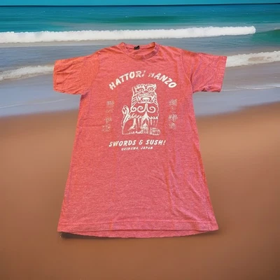 HATTORI HANZO Small Pink Shirt Sword & Sushi Okinawa Japan Bill Kill Tarantino - Image 1 of 4