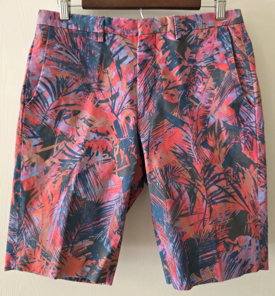 Pantalones Cortos PAUL SMITH Caballeros Hechos Portugal Frente Plano Para Hombre 30W 11" Entrepierna Multicolor Foto 1 de 4