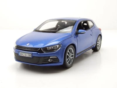 VW Scirocco 3 2009 Blu Metallizzato Modellino 1:24 Welly - Immagine 1 di 4