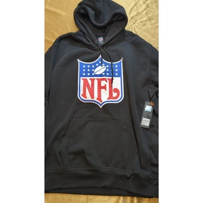 Moletom pulôver oficial NFL Shield logotipo preto masculino GG novo com etiquetas - Imagem 1 de 4