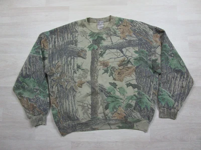 Sudadera de Colección Jerzees Exterior Para Hombres (XL) Roble Mossy Camuflaje Pullover Exterior Años 90 Foto 1 de 4