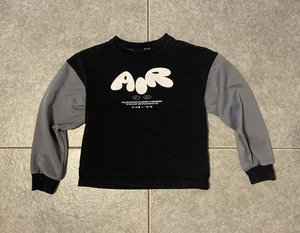 Nike Air Sportswear Girl's Size XS Black/White Graphic Training Sweatshirt - Picture 1 of 7