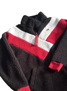 Tommy Hilfiger Sport 1/4 Zip Fuzzy Sherpa Fleece Pullover Sweater Womens Medium - Picture 1 of 5