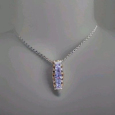 Collar Tanzanita, Corte Princesa, Plata de Ley 925 Diseñador Michael Valitutti Foto 1 de 4