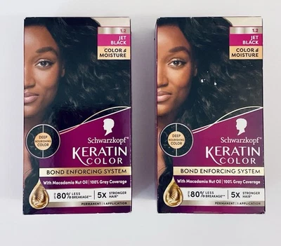 (2)SISTEMA DE APLICACIÓN DE ENLACE DE COLOR DE KERATINA NEGRO CHORRO 1.2 HUMEDAD COLOR NEGRO Foto 1 de 4