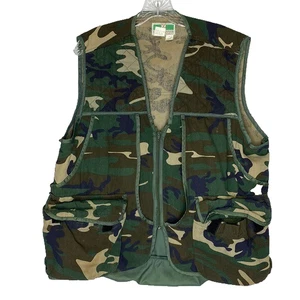 Vintage Game Winner Sportwear Camo Duck Hunting Vest Size Large - Picture 1 of 8