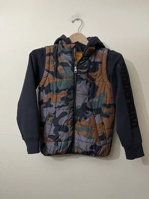 Chaqueta Timberland Puffer Juvenil Talla Mediana 10-12 Años Camuflada SpellOut Manga Abajo Foto 1 de 4