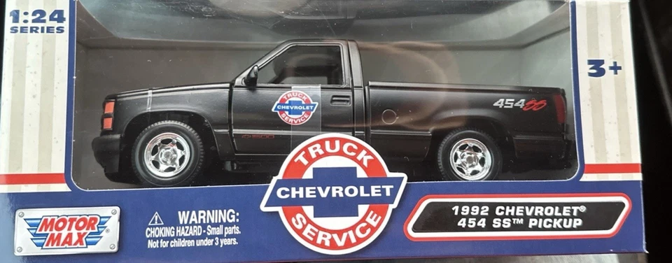 Camión modelo Chevy 454 SS 1992 diecast: escala 1/24, nuevo en caja por Motor Max Foto 1 de 1