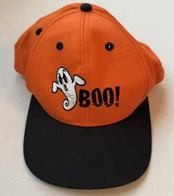 ¡Boo de Halloween de colección! Sombrero Ghost Bordado Espeluznante Snapback Naranja Negro Taiwán ROC Foto 1 de 4