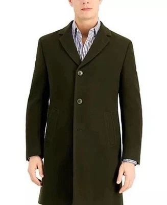 Nautica Men Green Olive Classic-Fit Wool Cashmere Overcoat Jacket Size 38S - Image 1 of 4
