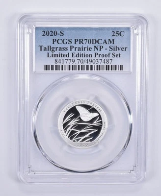 Juego de cuarto de plata Tallgrass Prairie 2020-S edición limitada PR70 PCGS *4107 Foto 1 de 4