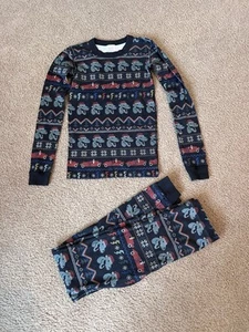 HANNA ANDERSSON Holiday Dinosaur Long Johns Size 12 (150) Kids Youth - Picture 1 of 5