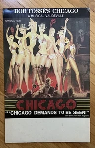 Chicago 1975 MUSICAL Windowcard Broadway Bob Fosse Poster 46th Street Theatre - Picture 1 of 10