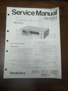 Manual de servicio original de Technics para la casetera RS-M263 ~ Reparación - Imagen 1 de 1