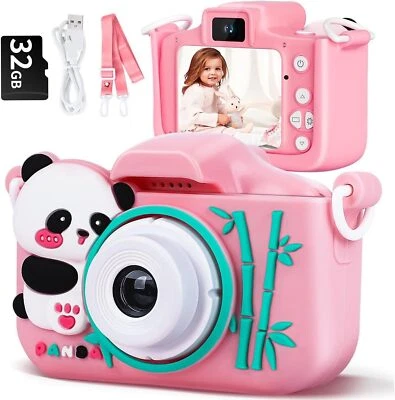 Cámara digital para niños - Lente doble de 48 MP, video HD 1080P, tarjeta SD de 32 GB, marcos divertidos y Foto 1 de 4