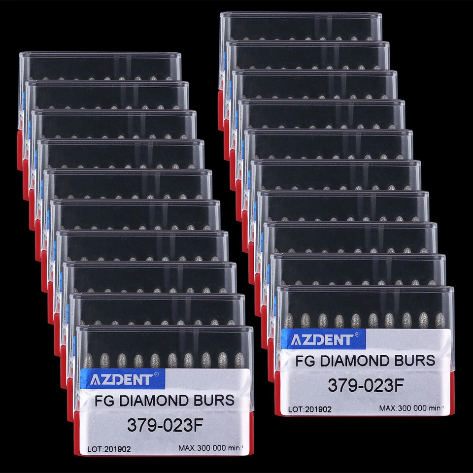 50x Diamond Burs Football 379-023f Fine Red Defend AZDENT
