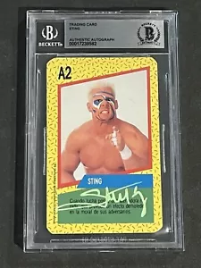 STING 1991 CROMY WCW SIGNED AUTOGRAPHED CARD BECKETT BAS AUTHENTIC - Picture 1 of 2
